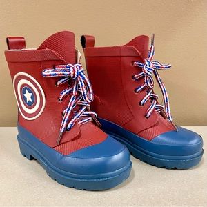 Baby Gap Junk Food Captain America Rain Boots Boys 5/6 Girls Waterproof Avengers